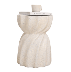 Hourglass design style  round side table Magnesium Oxide round outdoor coffee table