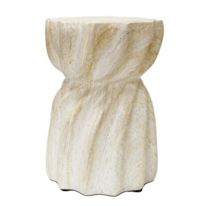 Hourglass design style  round side table magnesia material imitated Cave Stone finish round outdoor coffee table