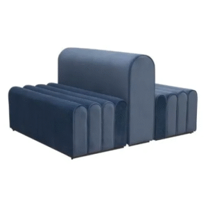 Event  furniture black metal steel base blue velvet  modular lounge sofa for event