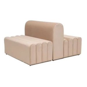 Event  furniture black metal steel base beige velvet  modular lounge sofa for wedding