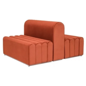 Wholesale event  furniture black metal steel base orange velvet  modular lounge sofa for party