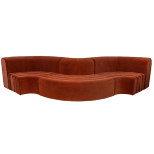 Custom-made event  furniture black metal steel base orange velvet  modular lounge sofa velvet event sofa