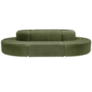 Wholesale event rental  furniture gold metal steel base olive green velvet  modular lounge sofa velvet event sofa