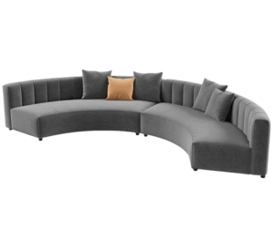 Hot sale event rental  furniture manufacturer black metal legs grey velvet upholstered modular lounge sofa