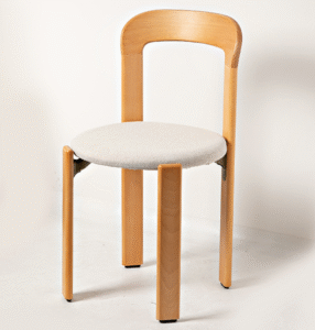 Restaurant furniture manufacturer stackable wooden upholstered cafe chair natural timber solid wood dining chair