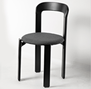 Hot sale restaurant furniture  stackable black lacquer wooden upholstered cafe chair timber solid wood dining chair