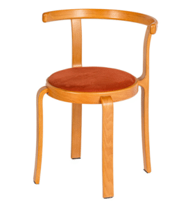 Cafe furniture  supplier stackable wooden upholstered cafe chair timber solid wood dining chair