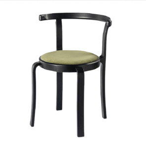 Hotel project furniture  stackable black painted wooden green velvet upholstered hotel dining chair timber solid wood dining chair