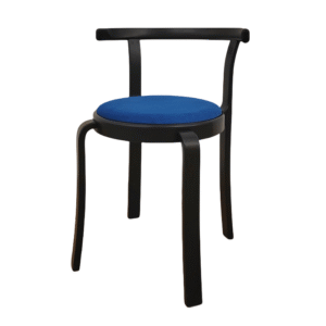 Hotel project furniture  stackable black painted wooden blue velvet upholstered hotel dining chair timber solid wood dining chair