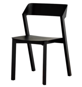Wholesale chain restaurant furniture modern design stackable black wooden   dining chair timber wood cafe chair