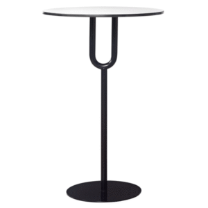 Wholesale wedding furniture white HPL top metal base round bar table high cocktail table