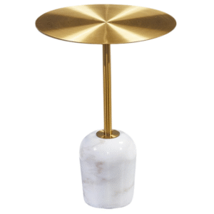 Event table styling furniture gold brushed stainless steel top white marble base round coffee table