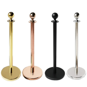 Stainless Steel Queue Pole Stanchion, Heavy Duty Crowd Control Bollard Security Fence with Ball Top