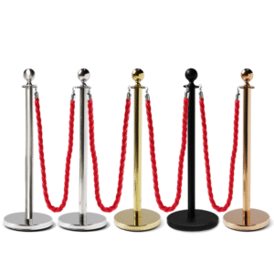 Event accents  rose gold stainless steel Heavy Duty Crowd Control Bollard Security Fence with Ball Top for party