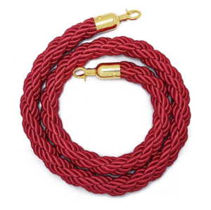 Event accents hanging rope, red Bollard nylon woven rope, Rope with gold ends