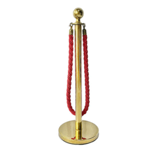 Event accents  gold stainless steel Heavy Duty Crowd Control Bollard Security Fence with Ball Top