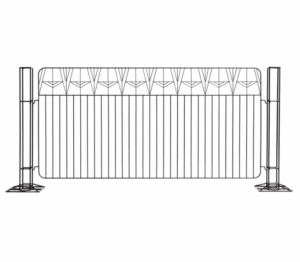 Event furniture black powder coated metal Crowd Control fence hire 200cm length for party
