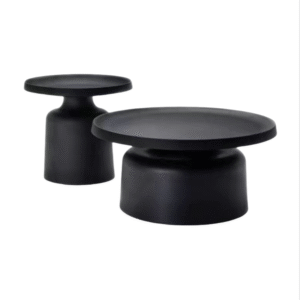 Event rental furniture black powder  coated metal round coffee table set for wedding