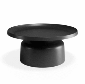 Commercial furniture black powder  coated round metal coffee table for hotel project
