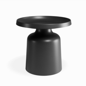 Wholesale commercial furniture black powder  coated round metal side table for hotel project