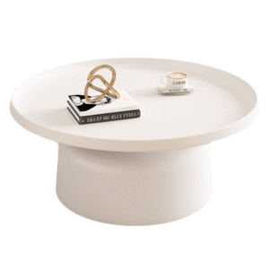 Factory direct contract furniture white powder  coated round metal coffee table for living room