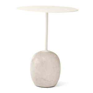 Commercial hotel furniture white powder coated metal top with white marble base round coffee table