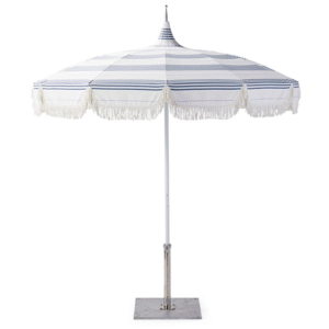 Beach umbrella white aluminum frame Pagoda market patio umbrella with white fringes outdoor patio sunbrella