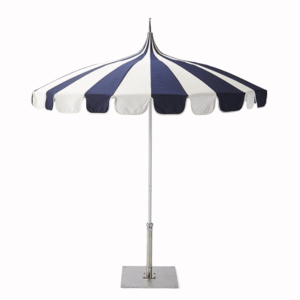 Beach umbrella white aluminum frame Pagoda market patio umbrella in white/navy blue outdoor patio sunbrella