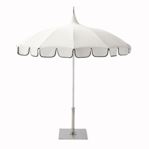 Beach umbrella aluminum frame Pagoda market patio umbrella in white with black trim outdoor patio sunbrella