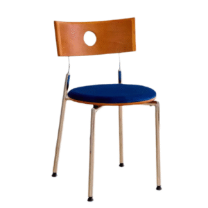 Hospitality furniture chromed stainless steel frame upholstered dining chair metal stackable cafe chair