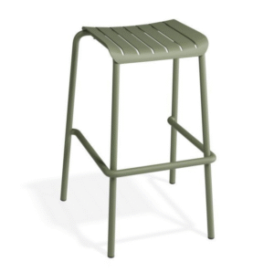 Outdoor bar furniture stackable green powder coated aluminum high bar stool for outdoor