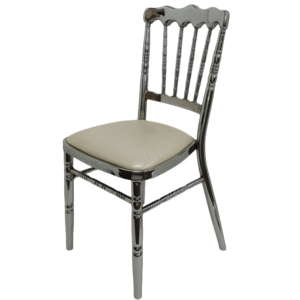 Event rental furniture  stainless steel frame upholstered dining chair metal stackable banquet chair