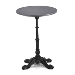 Retro industrial style metal cafe table black steel top cast iron round restaurant table