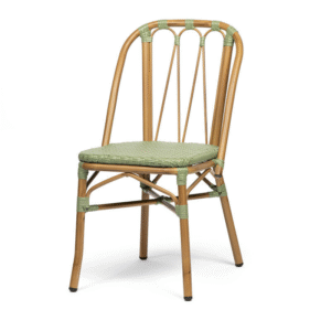 French Luxury PE Rattan Chair for Garden all weather aluminum frame rattan dining chair