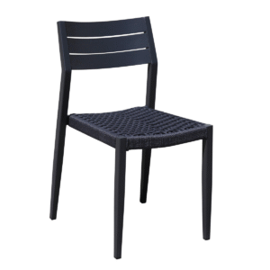 Aluminium Rope woven Outdoor Dining Chair Outdoor Stackable Cafe Chairs