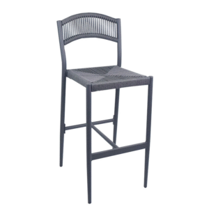 Modern Bar Furniture Aluminum frame grey rope woven bar chair stackable patio rope high bar stool