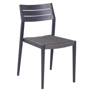 Commercial furniture modern design stackable Aluminum with rope Woven Outdoor Dining Chair