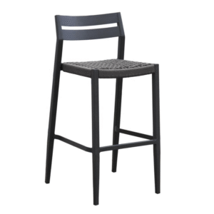 Modern Design Aluminum Frame Slat Back rope seat woven outdoor Bar Stool