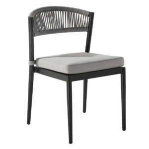 Outdoor furniture Modern Design Aluminum frame Weaving Rope Back with Cushion Seat dining chair for hotel