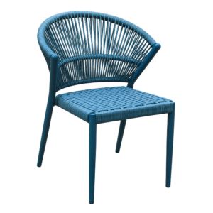 Contract furniture aluminum frame rope Weaving Dining Chair Outdoor Rope Furniture cafe Chair