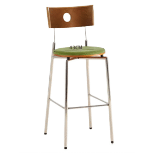 Wholesale restaurant furniture chromed stainless steel upholstered high bar chair metal bar stool