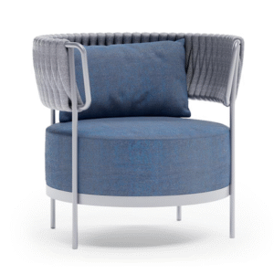 Modern patio restaurant furniture aluminum rope woven upholstered armchair outdoor rope woven dining armchairs