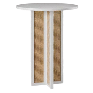 New design event rental furniture white wooden bar table solid wood high round cocktail table for party