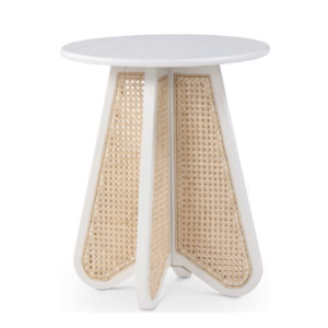 New design butterfly end table white wooden rattan side table home furniture wooden coffee table