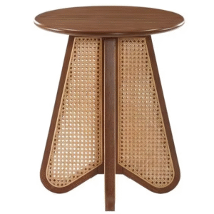High quality butterfly end table walnut wooden rattan side table home furniture wooden coffee table