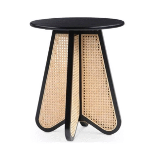 High quality butterfly end table black wooden rattan side table home furniture wooden coffee table