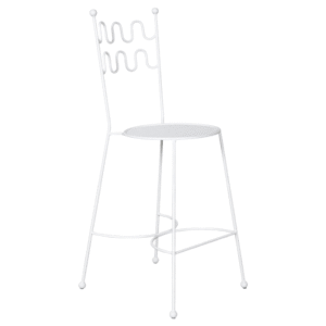 Event rental furniture stackable white metal high bar stool metal bar chair
