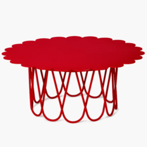 Modern coffee table red powder coating metal round coffee table