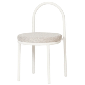 Event rental furniture white powder coated steel frame upholstered dining chair metal stackable event chair