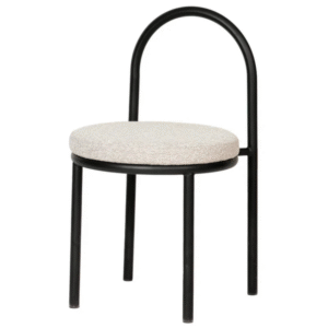 Event rental furniture black powder coated steel frame upholstered dining chair metal stackable event chair